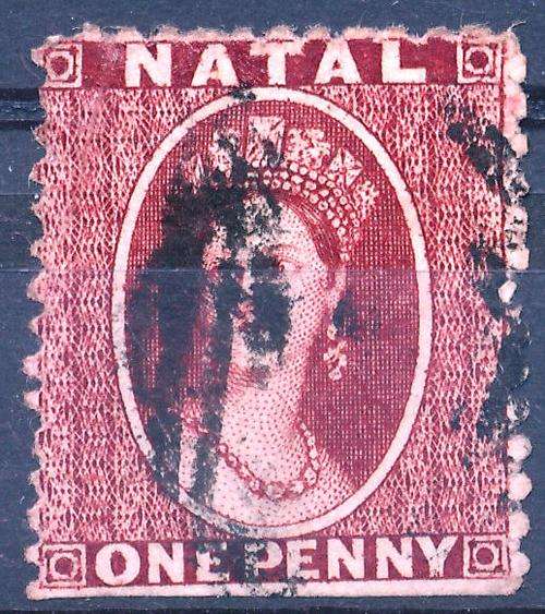 NATAL - CHALON 1d BROWNISH LAKE - CAT VALUE R 370.00 - READ BELOW