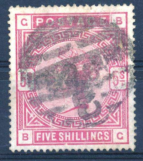 GB - QUEEN VICTORIA - 5/- FINE USED! - SG181 - CAT VALUE = R 3,360.00!! - VIEW BELOW (X)