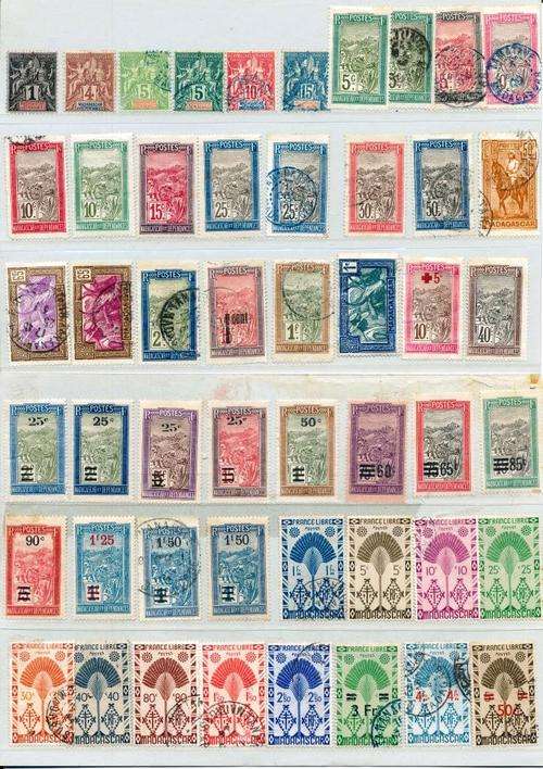 MADAGASCAR - 1903 - 1940 - A SUPER SELECTION ON 2 CARDS - CAT VAL EXCEEDS R 800.00! - VIEW BELOW (X)