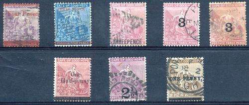 COGH - 8 OVERPRINTS AS DESCRIBED BELOW - CAT VALUE R 470.00 - USED (X)