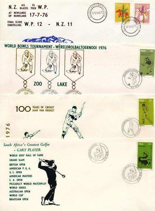 RSA - 4 GREAT SPORTS COVERS, GOLF, CRICKET, BOWLS & RUGBY - VIEW BELOW