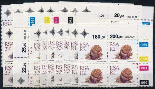 RSA - 5th DEFINITIVE SERIES - CONTROL BLOCKS TO R 2.00 - VIEW BELOW