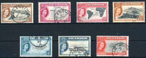 ASCENSION - QE2 - 1956 - SHORT SET TO 1/- - SUPERB USED - CV = R 250.00 - VIEW BELOW (X)