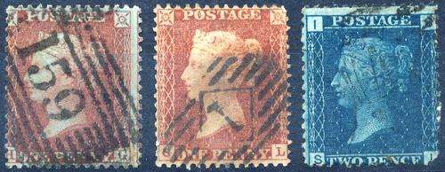GB - QUEEN VICTORIA - 1d RED & 1d RED/BROWN PERF 14 - STUNNING + 2d BLUE - CAT VAL = R 1,700.00!!