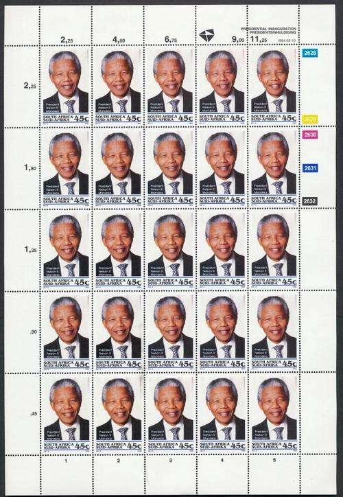RSA - PRESIDENT MANDELA - FULL SET IN 4 COMPLETE SHEETS!!!!! - CV = R 1,200.00++++ VIEW BELOW