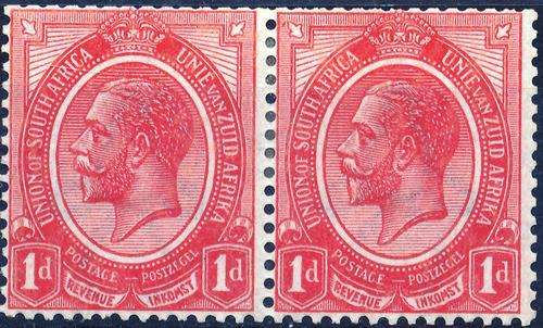 SA UNION - 1913 KINGS HEADS - 1d BOOKLET PAIR - INV WMK - HINGED MINT - CV = R 120.00 - VIEW BELOW