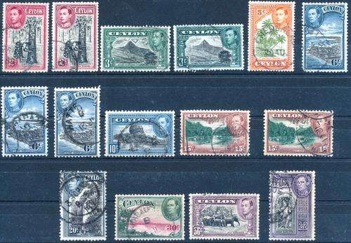 CEYLON - 1938 - KGVI - PART SET USED - VAT VALUE = R 295.00 - VIEW BELOW (S)