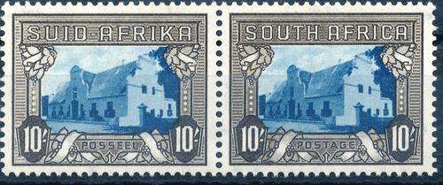 SA UNION - 1944 - PICTORIALS - 10/- BLUE & CHARCOAL - SACC63b - CAT VAL = R 500.00 - READ BELOW (X)