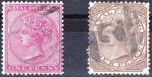 NATAL - QUEEN VICTORIA 1d & 4d - USED - VIEW BELOW