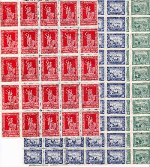 YUGOSLAVIA - THREE HUGE UNMOUNTED MINT PART SHEETS!!! - VIEW BELOW - (Y)