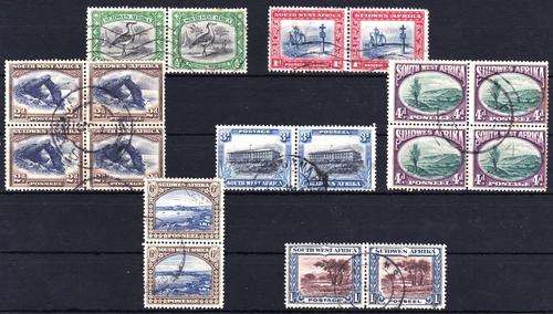SWA - 1931 DEFINITIVE PAIRS & BLOCKS - FINE USED - CV = R 365.00 - VIEW BELOW