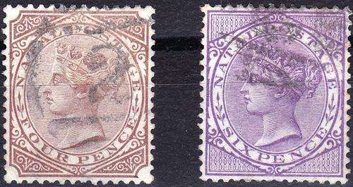 NATAL - QUEEN VICTORIA - 4d BROWN (SG69) & 6d BRIGHT RED/VIOLET (SG70) - CV = R 550.00! - (NTL)