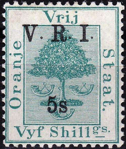 OFS - 1900 - 5 SHILLING OVERPRINT ON 5/- GREEN - SACC68 - CV = R 150.00 - VIEW BELOW (OFS)