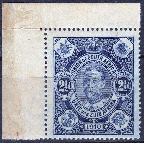 SA UNION - 1910 - KGV - CORNER MARGIN STAMP - STAMP IS UNHINGED - VIEW BELOW