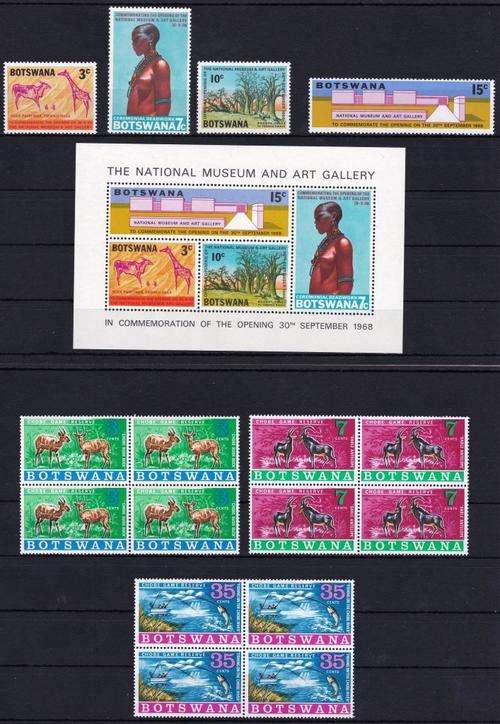 BOTSWANA - MINIATURE SHEET & STAMPS (SOME BLOCKS 4) ON CARD - VIEW BELOW - (BOT)