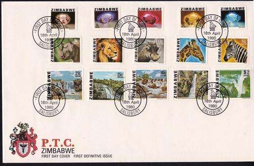 ZIMBABWE - 1980 - 1st DEFINITIVE FD COVERS - 10 OF THEM - TOTAL CV = R 234.00 - READ BELOW