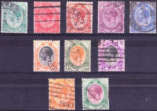 SA UNION - 1913 - KINGS HEADS USED - PART SET TO 2/6 - VIEW BELOW