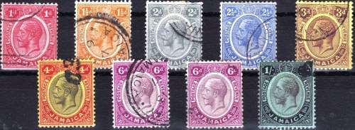 JAMAICA - 1912 - KGV - PART SET TO ONE SHILLING - FINE USED - CV = R 340.00 - VIEW BELOW