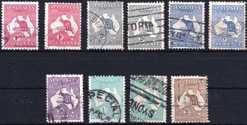 AUSTRALIA - 1913 - DEFINITIVE - A CARD OF THESE CLASSICS - CAT VAL = R 3,380  -VIEW BELOW