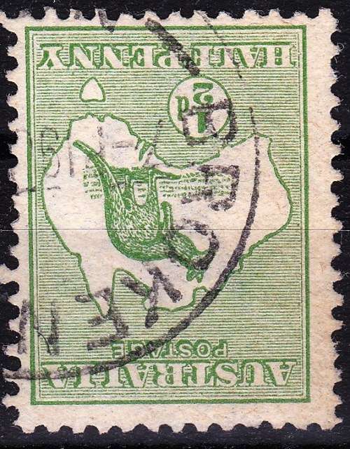 AUSTRALIA - 1913 - DEFINITIVE - 1/2d WITH INVERTED WMK CV = R 370.00  - VIEW BELOW