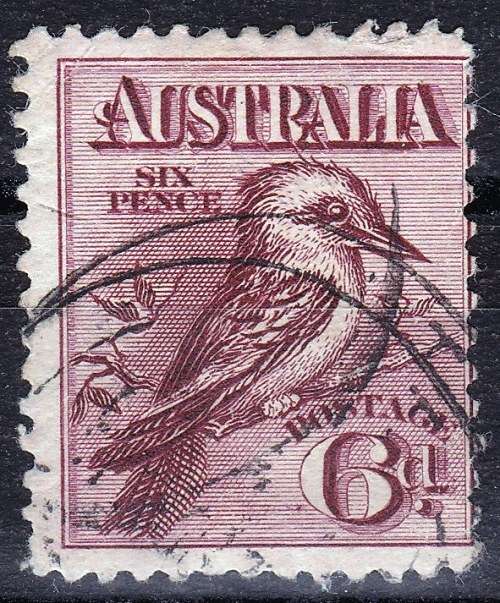 AUSTRALIA - 6d CLARET - SG19 - FINE USED - CAT VALUE = R  930.00 - VIEW BELOW