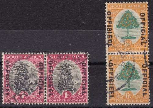 SA UNION - "OFFICIALS"- 1d + 6d USED - SACC9-10 - CV = R 400.00 - VIEW BELOW