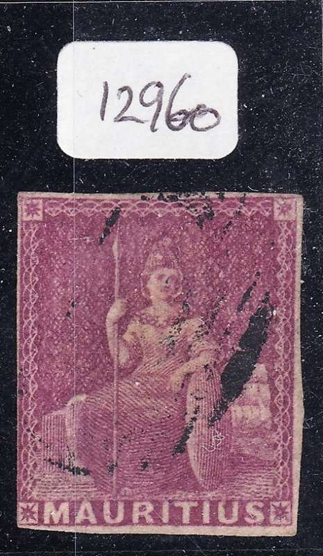 MAURITIUS - 1859 - "BRITANNIA" - DULL MAGENTA (SG29) - USED (WITH CERTIFICATE) CV = R 3,250.00 (M)