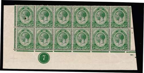 SA UNION - KINGS HEAD - 1/2d - HUGE PLATE BLOCK OF 12 STAMPS - VALUE = R600.00+++ READ BELOW (SAU)