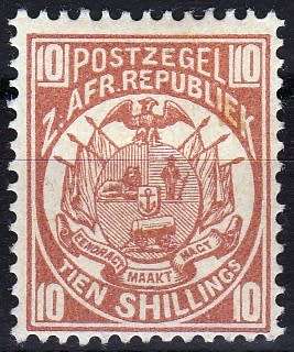 ZAR 1885 - 10 SHILLINGS FAWN - MOUNTED MINT - SG186 - CV = R 825.00 - VIEW BELOW - (ZAR)