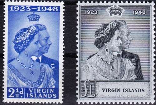 BRITISH VIRGIN ISLAND - 1948 - ROYAL SILVER WEDDING - SG124-125 - UNMINT - CV = R 295.00