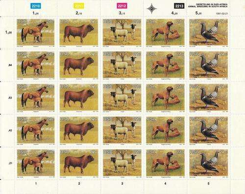 SA - 1991 - Animal Breeding in SA - FULL MINT SHEET!!! - View Below