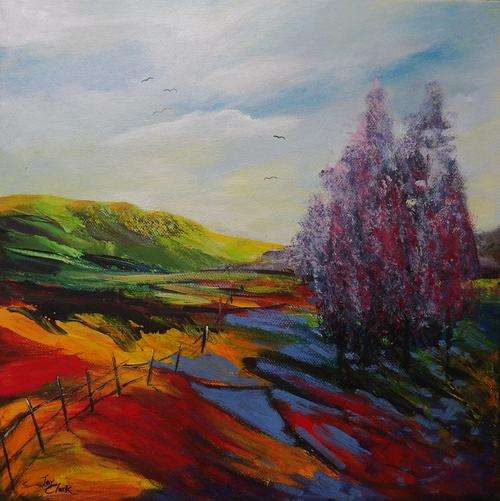Wednesday Special !!!  Acrylic Painting by Joy Clark "Travelling South" 30cm