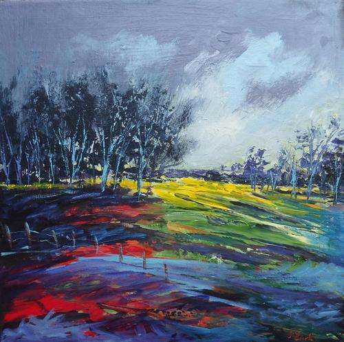 Wednesday Special !!!  Ready to Hang Acrylic Painting by Joy Clark "Storm Approaching"