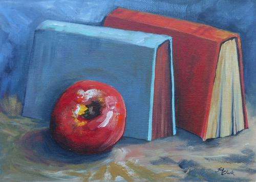 Crazy Special...!!!  Acrylic painting by Joy Clark "Food for Thought" 18 x 25 cm