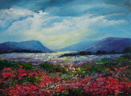 Special..."Pink Flowers" Acrylic Painting by Joy Clark 23 x 30cm