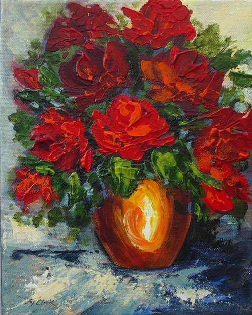 Crazy Wednesday Special... "Roses For You" Acrylic Painting 20cm x 26cm