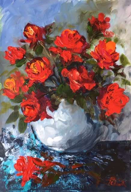 "Daisies" Original Painting by S.A. Artist, Joy Clark