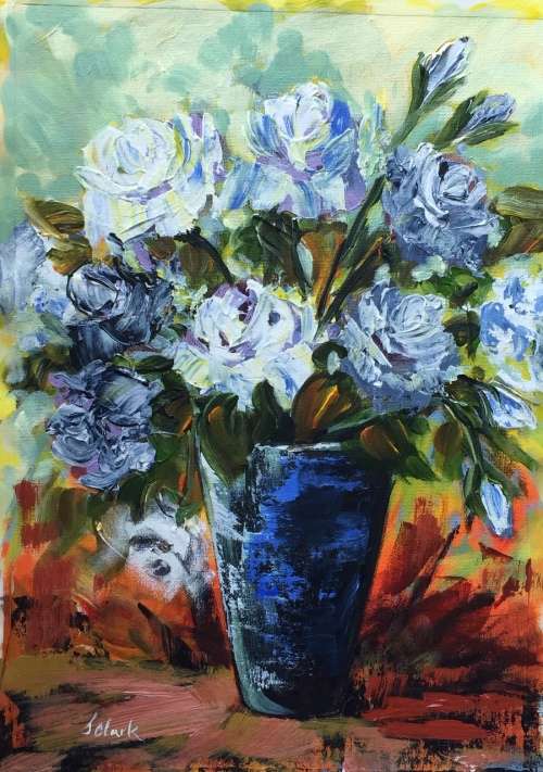 "Flower Field" Original Painting by S.A. Artist, Joy Clark