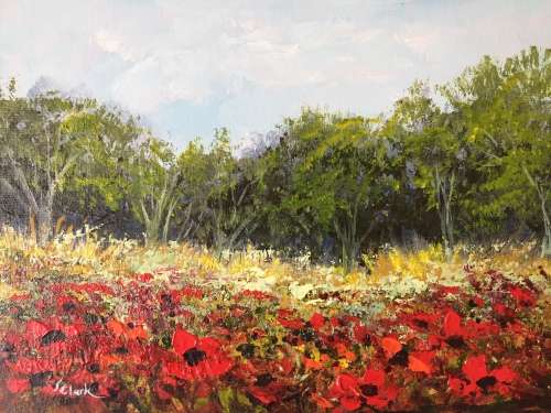 "Flower Field" Original Painting by S.A. Artist, Joy Clark