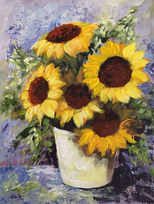 "Veldblommetjies" Original Painting by S.A. Artist, Joy Clark