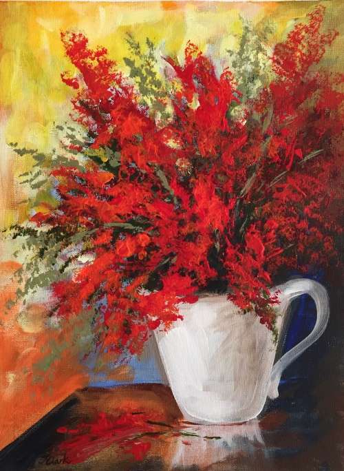 "Veldblommetjies" Original Painting by S.A. Artist, Joy Clark