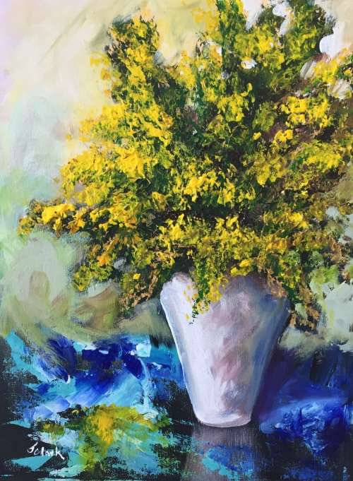 "Weeds Perhaps" Original Painting by S.A. Artist, Joy Clark