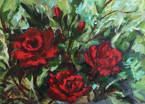 "Garden View" Original Painting by S.A. Artist, Joy Clark