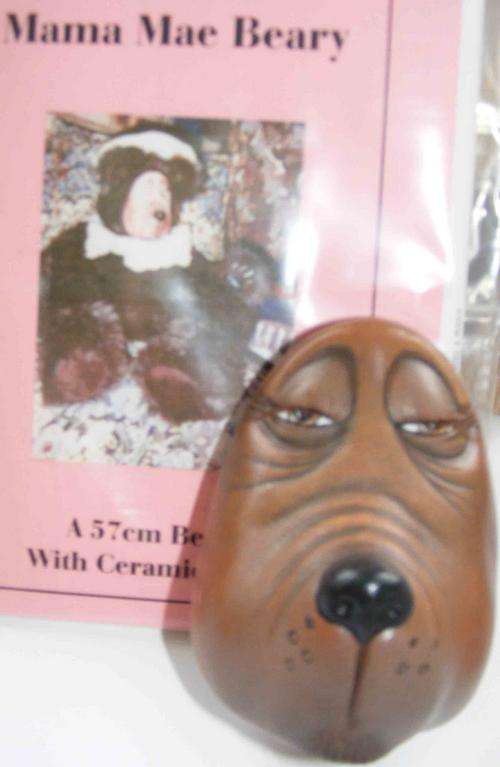 Bear Pattern with Ceramic Face "Mama Mae Beary"