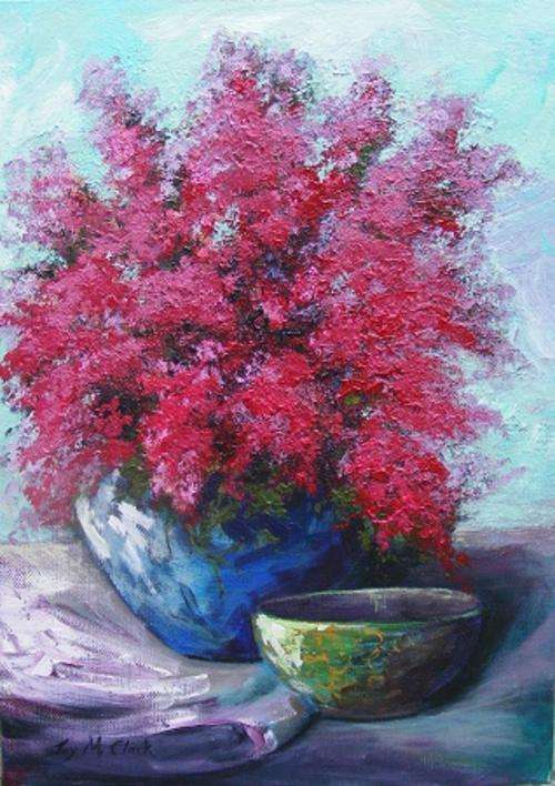"Cerise" Acrylic Painting by Joy Clark
