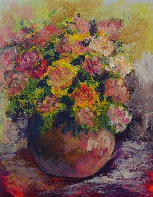 "Ring-a-Rosey"Original Acrylic Painting by Joy Clark