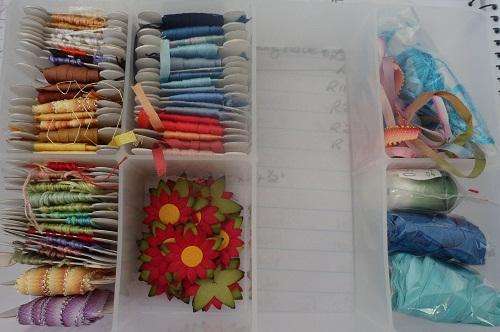 EMBROIDERY: Box with assorted Silk ribbons and Threads - joy999