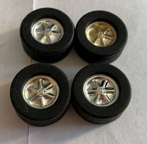 Scalextric Lotus CHROME WHEELS and TYRES - ONE WEEK AUCTION