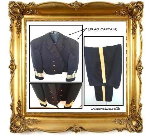 MESS DRESS SUITE - SA NAVY [SADF] FLAG CAPTAIN'S JACKET AND TROUSERS - GOLD BRAIDED RANK INSIGNIA...