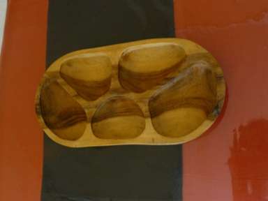 ***SNACK SERVER MADE FROM BEAUTIFUL WOOD, 5 COMPARTMENTS, EXCELLENT!!!